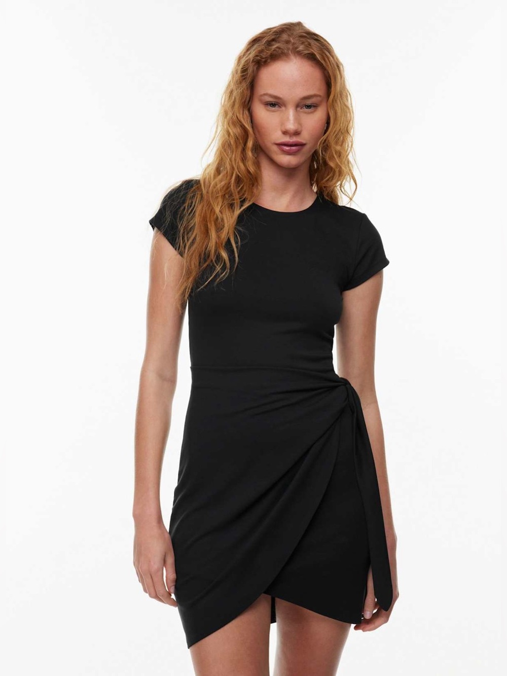 Aritzia Wilfred Black Wrap Mini Dress Size Small